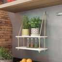 Ver imagem 1 de Prateleira Corda De Sisal 2 Prateleiras 2 Ganchos MDP BRV Moveis