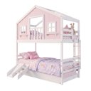 Ver imagem 6 de Treliche Casinha Dos Sonhos com Varanda e Kit Escorregador Madeira Maciça Rosa Branco Housin