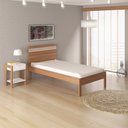Ver imagem 4 de Cama de solteiro MDP CM8010 Amendoa/Branco - Gran Belo
