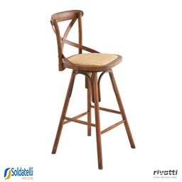 Banqueta Katrina Preta e Bétula Madeira Natural - Rivatti - 1