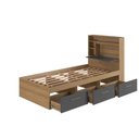 Ver imagem 4 de Cama de Solteiro 3 Gavetas com LED e Cabeceira Organizadora Genebra 90cm