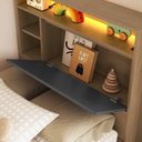 Ver imagem 6 de Cama de Solteiro 3 Gavetas com LED e Cabeceira Organizadora Genebra 90cm