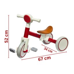 Bicicleta Infantil Equilíbrio 2 em 1 Triciclo 3 Rodas sem Pedal Coordenação Vermelha Importway Bw310 - 2 Bicicleta Infantil Equilíbrio 2 em 1 Triciclo 3 Rodas sem Pedal Coordenação Vermelha Importway Bw310 - 2