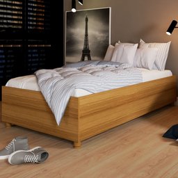 Cama Box de Solteiro Malta Cinamomo - Panorama Móveis - 1