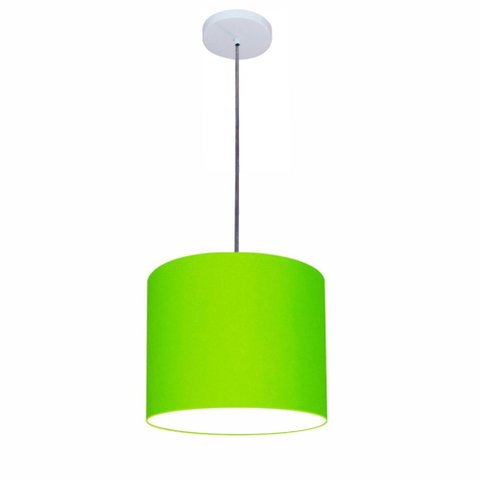 Lustre Luminária Pendente Vivare Free Lux Pe-4107br Cúpula em Tecido 25x20cm