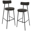 Ver imagem 1 de Kit 02 Banquetas Altas Cozinha Sala De Jantar Estrutura Em Aço Milão F01 Linho Chumbo - Lyam