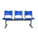 Ver imagem 1 de Cadeira Longarina Iso Turim 3 Lugares Azul Popmov Longarina Iso 3 Lugares