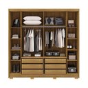 Ver imagem 2 de Guarda-roupa 6 Portas 6 Gavetas 100% Mdf Recife Nature/champagne