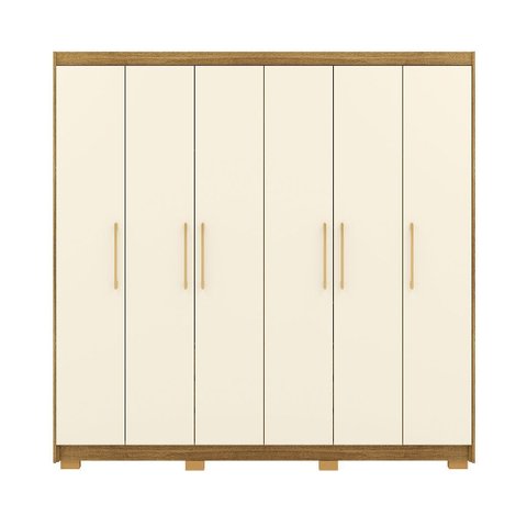 Guarda-roupa 6 Portas 6 Gavetas 100% Mdf Recife Nature/champagne