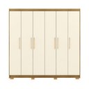 Ver imagem 1 de Guarda-roupa 6 Portas 6 Gavetas 100% Mdf Recife Nature/champagne