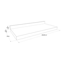 Prateleira em Porcelanato para Banheiro 100cm Branco - 3
