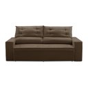 Ver imagem 3 de Sofá Retrátil e Reclinável 3 lugares com Molas 1,80m Laisa Suede Marrom Madelina Decor