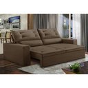 Ver imagem 1 de Sofá Retrátil e Reclinável 3 lugares com Molas 1,80m Laisa Suede Marrom Madelina Decor