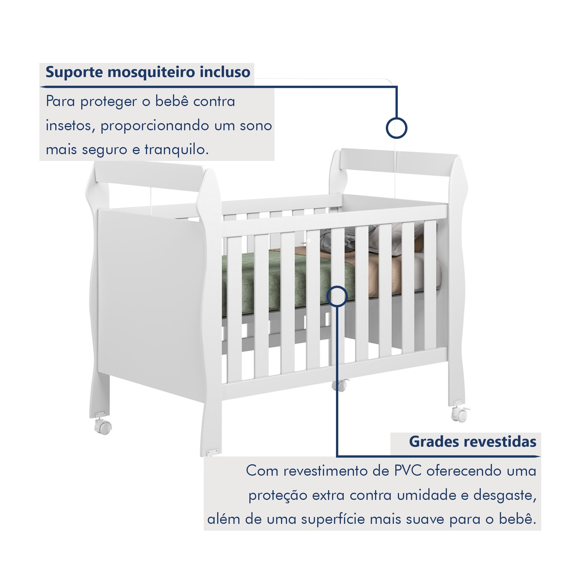 Berço Mini Cama 3 em 1 Soninho 100% MDF - 3