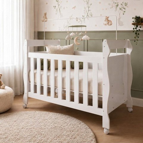 Berço Mini Cama 3 em 1 Soninho 100% MDF Branco