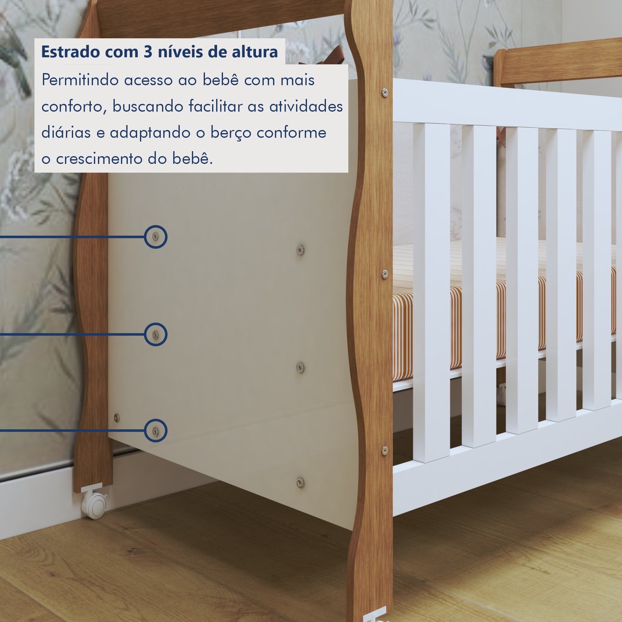 Berço Mini Cama 3 em 1 Soninho 100% MDF - 4