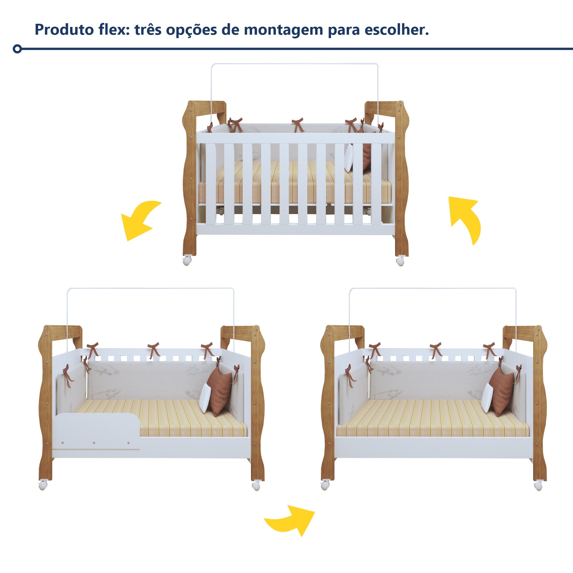 Berço Mini Cama 3 em 1 Soninho 100% MDF - 6