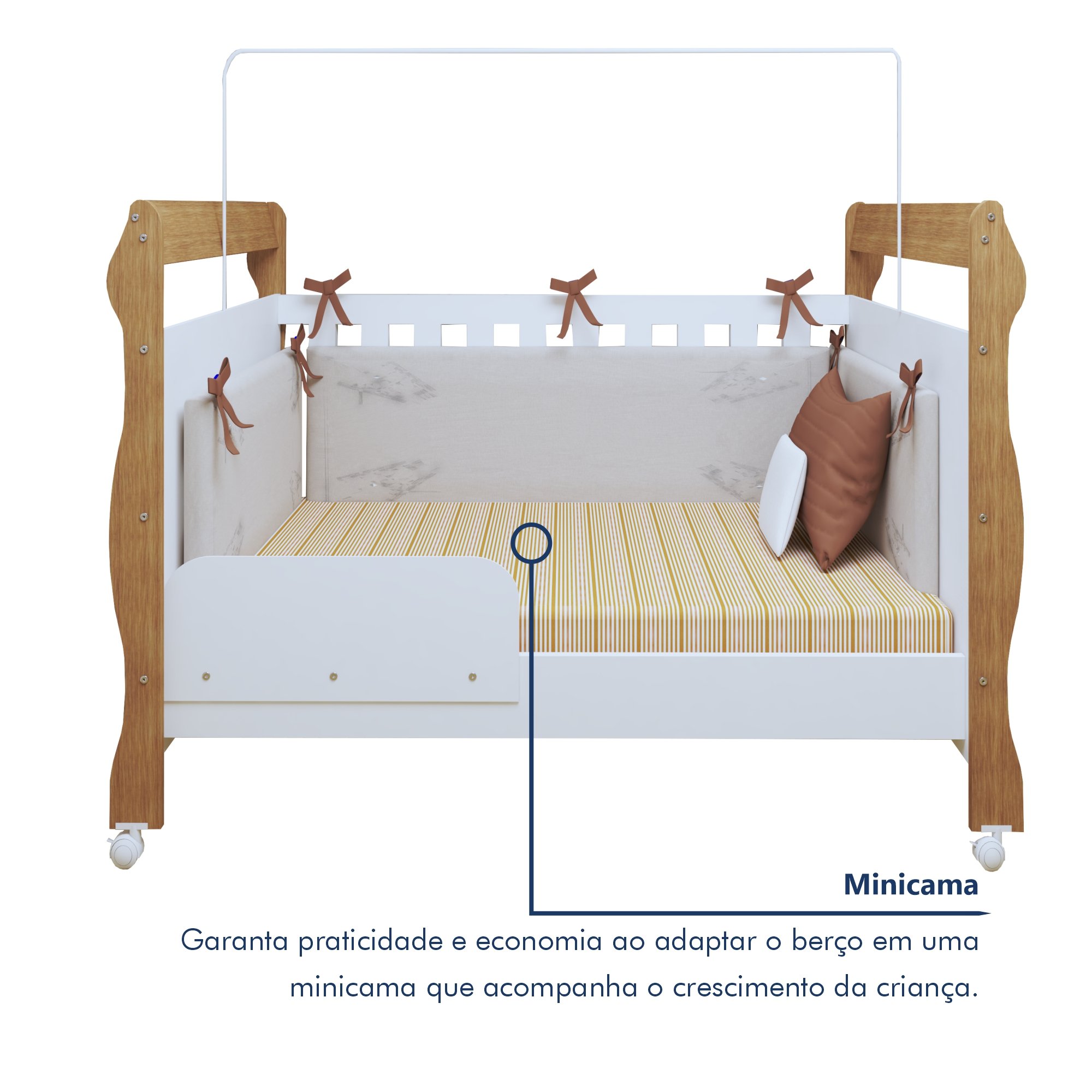 Berço Mini Cama 3 em 1 Soninho 100% MDF - 8