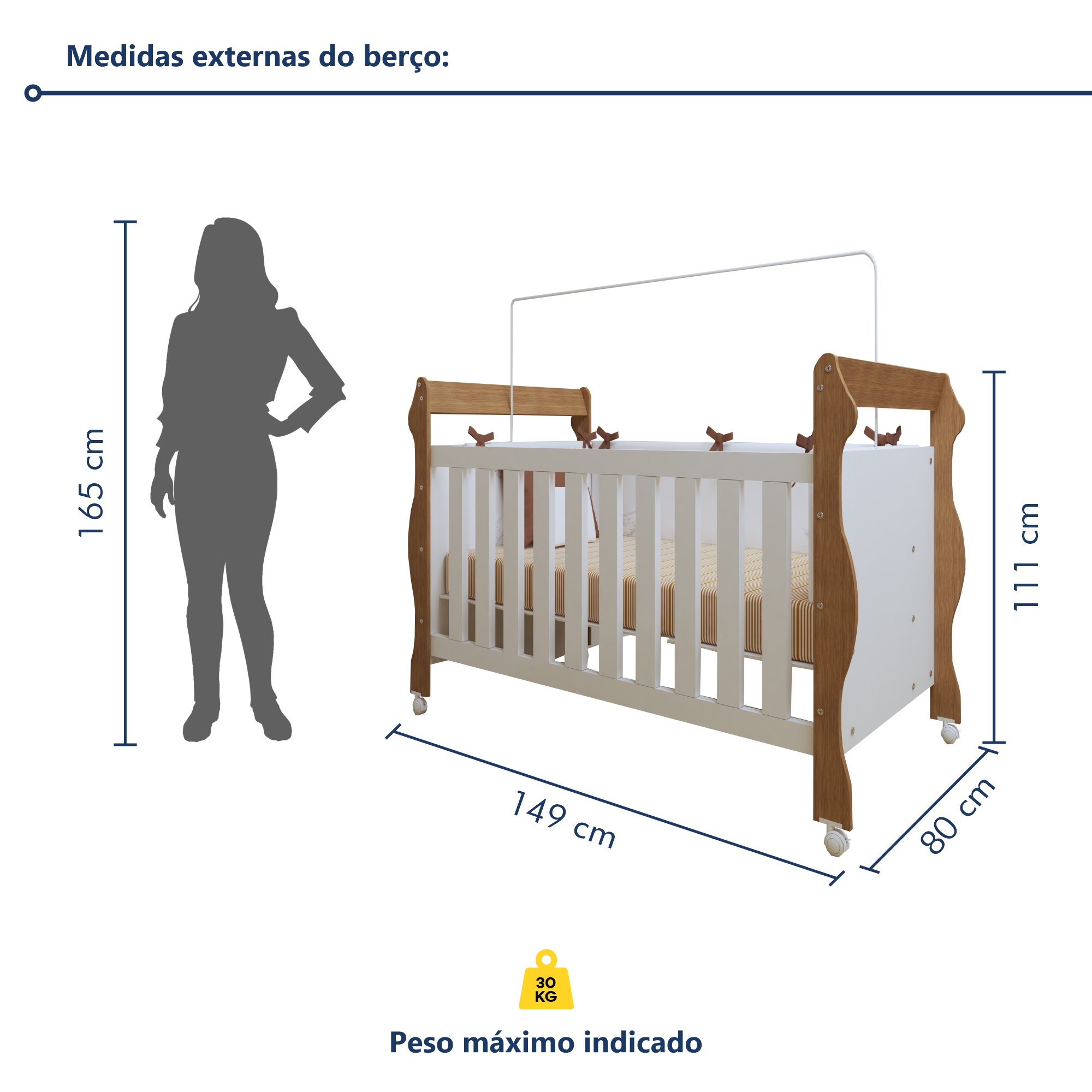 Berço Mini Cama 3 em 1 Soninho 100% MDF - 9