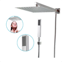 Ver imagem 1 de Ducha Quadrado 30x30 Slim Inox Cromado Chuveiro Completo com Desviador