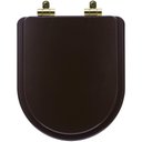 Ver imagem 1 de Assento Sanitário Poliéster Soft Close Nuova Marrom Fosco para Vaso Deca com Ferragem Dourada