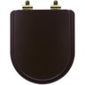 Assento Sanitário Poliéster Soft Close Nuova Marrom Fosco para Vaso Deca com Ferragem Dourada - 1