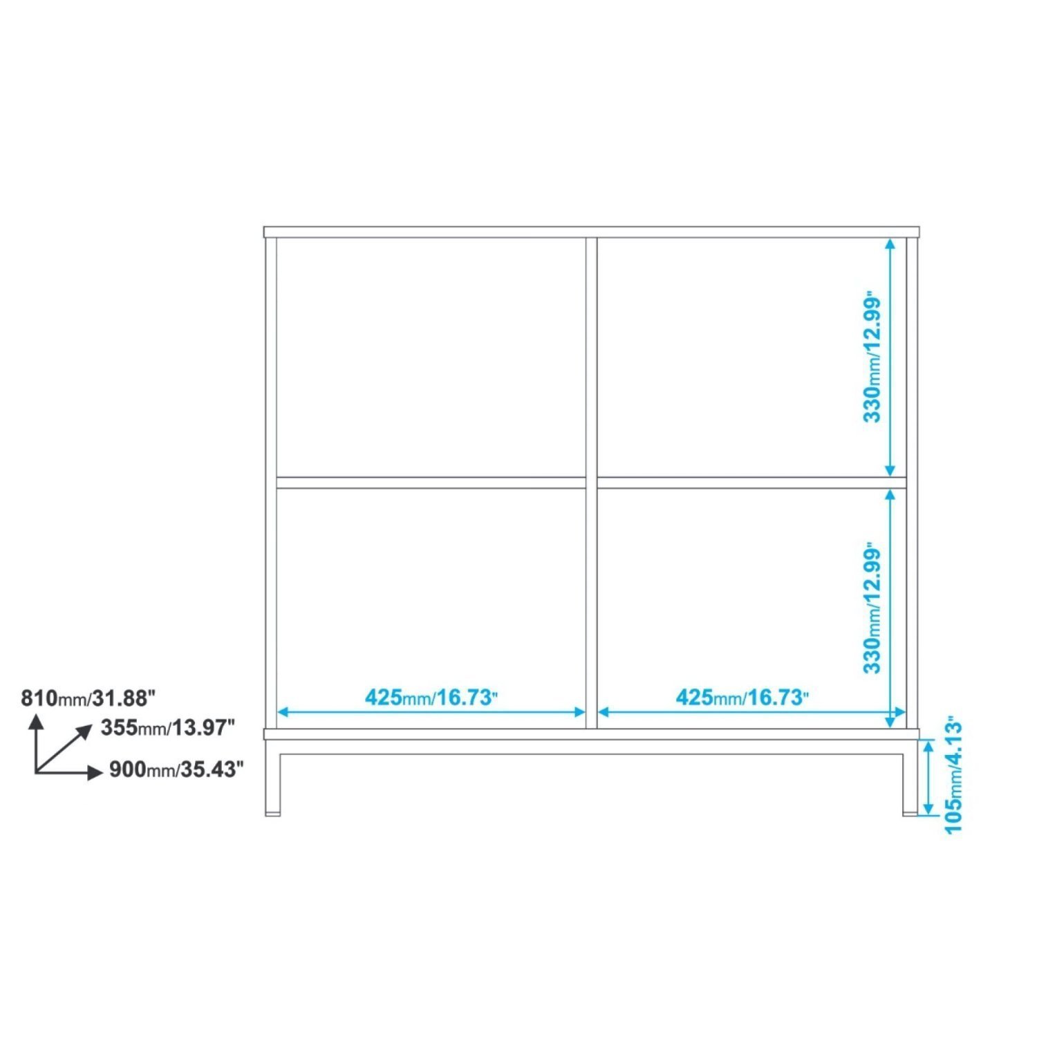 Cômoda 2 Portas 2 Prateleiras MDP BRV Móveis - 5