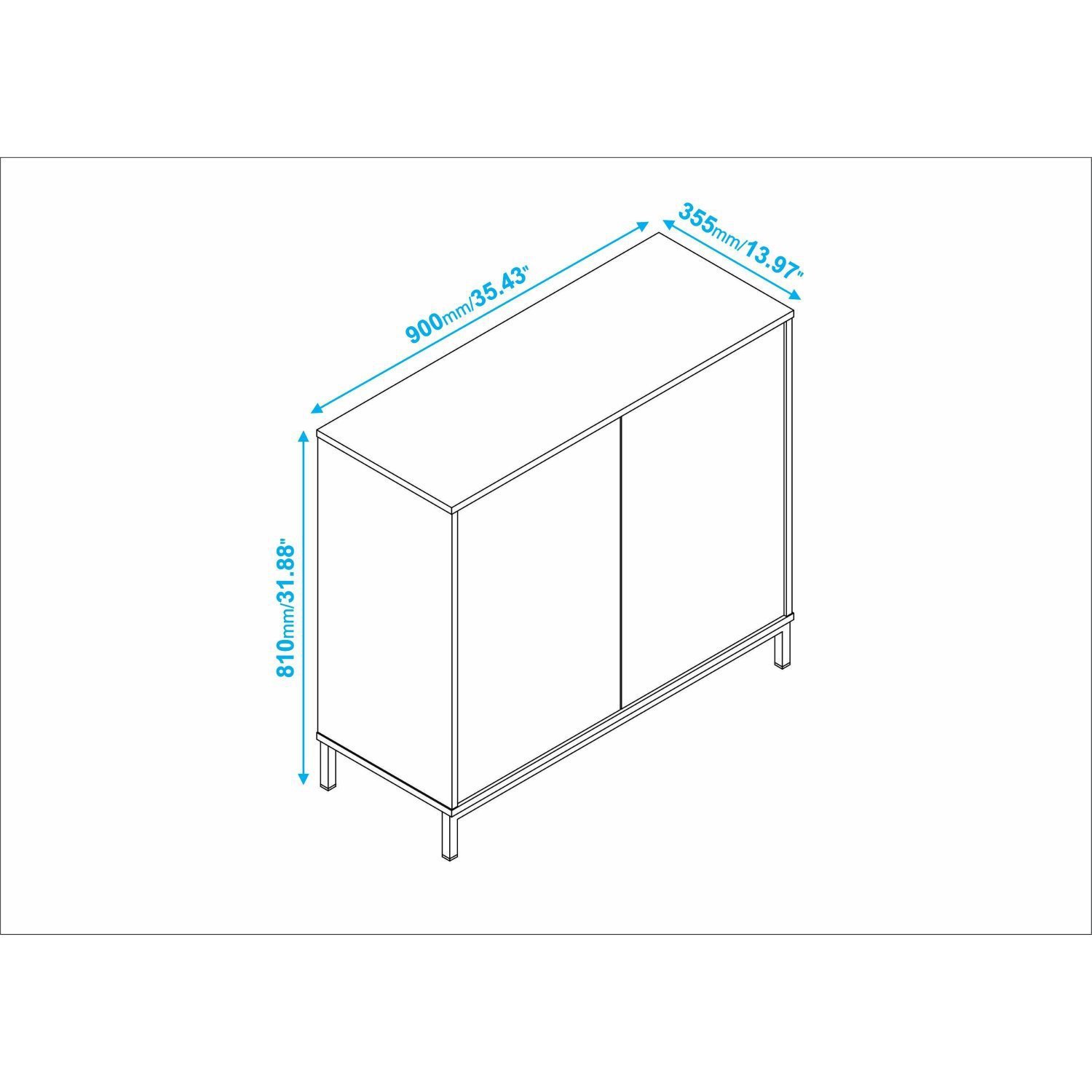 Cômoda 2 Portas 2 Prateleiras MDP BRV Móveis - 3