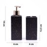 Kit Banheiro 01 Porta Sabonete Liquido e 01 Porta Escova em Cerâmica Preto - Indo Decorar - 6