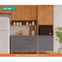 Ver imagem 2 de Torre Quente 100%mdf 70cm 4 Portas 1 Nicho P/ Forno Divina Mgm Móveis Freijó/off White Cinamomo/