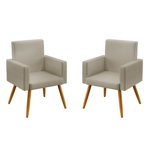 Kit 2 Poltronas Nina Courino Bege Aradecor