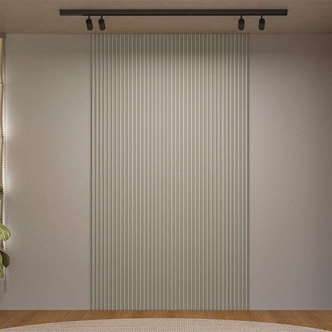 Painel Ripado 100 % MDF 141cm x 250cm Modular Linea Brasil Cor Gris Fosco