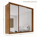 Ver imagem 3 de Guarda-Roupa Casal 3 Portas de Correr com Espelho 4 Gavetas 185,5cm Multimóveis Cinamomo