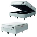 Ver imagem 1 de Cama Box Baú Casal Queen Colchão Espuma D45 Lazio Pillow Top Branco Hellen
