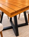 Ver imagem 3 de Mesa de Jantar Quadrada 80cm em Madeira Maciça e Pé de Ferro 4 Lugares
