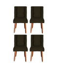 Ver imagem 1 de Kit 4 Cadeiras Sala de Jantar Cozinha Estofada Paris Suede:marrom