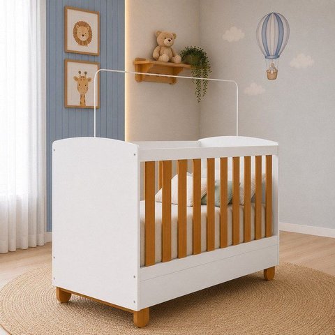 Berço Apolo 2 em 1 Pés de Madeira 100% MDF para Colchão 130x70