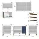 Ver imagem 4 de Cozinha Modulada Aurora 260cm Completa Provençal Clássico Cor:branco com Azul