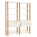 Ver imagem 4 de Estante Sala com Prateleiras e Gavetas Dalla Costa 100% Mdf Cor:off White com Freijó