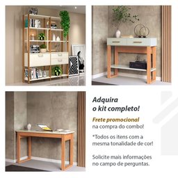 Estante Sala com Prateleiras e Gavetas Dalla Costa 100% Mdf Cor:off White com Freijó - 5