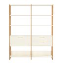 Ver imagem 2 de Estante Sala com Prateleiras e Gavetas Dalla Costa 100% Mdf Cor:off White com Freijó