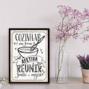 Ver imagem 2 de Quadro Decorativo Cozinha Afetiva 33x24cm - com vidro:Madeira branca
