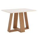 Ver imagem 2 de Mesa de Jantar Lins 120 Cm Canto Arredondado com Vidro Nature Off White – Henn