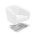 Ver imagem 1 de Poltrona Giratória Stella Corano Base Cromada - D’Rossi - Branco