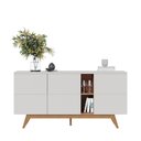 Ver imagem 2 de Buffet Decorativo Sala de Jantar Versátil Sancho com Portas e Prateleiras Off White G73 - Gran Belo