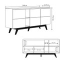 Ver imagem 4 de Buffet Decorativo Sala de Jantar Versátil Sancho com Portas e Prateleiras Off White G73 - Gran Belo