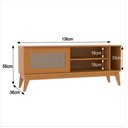 Ver imagem 3 de Rack para Tv até 55 Polegadas Trend 1 Porta Vidro Deslizante Reflecta 136cm - Cedro
