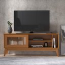 Ver imagem 1 de Rack para Tv até 55 Polegadas Trend 1 Porta Vidro Deslizante Reflecta 136cm - Cedro