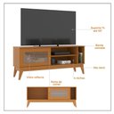 Ver imagem 7 de Rack para Tv até 55 Polegadas Trend 1 Porta Vidro Deslizante Reflecta 136cm - Cedro