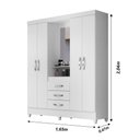 Ver imagem 6 de Guarda Roupa Casal 4 Portas com Espelho 3 Gavetas Branco / Rosa Capri - Moval